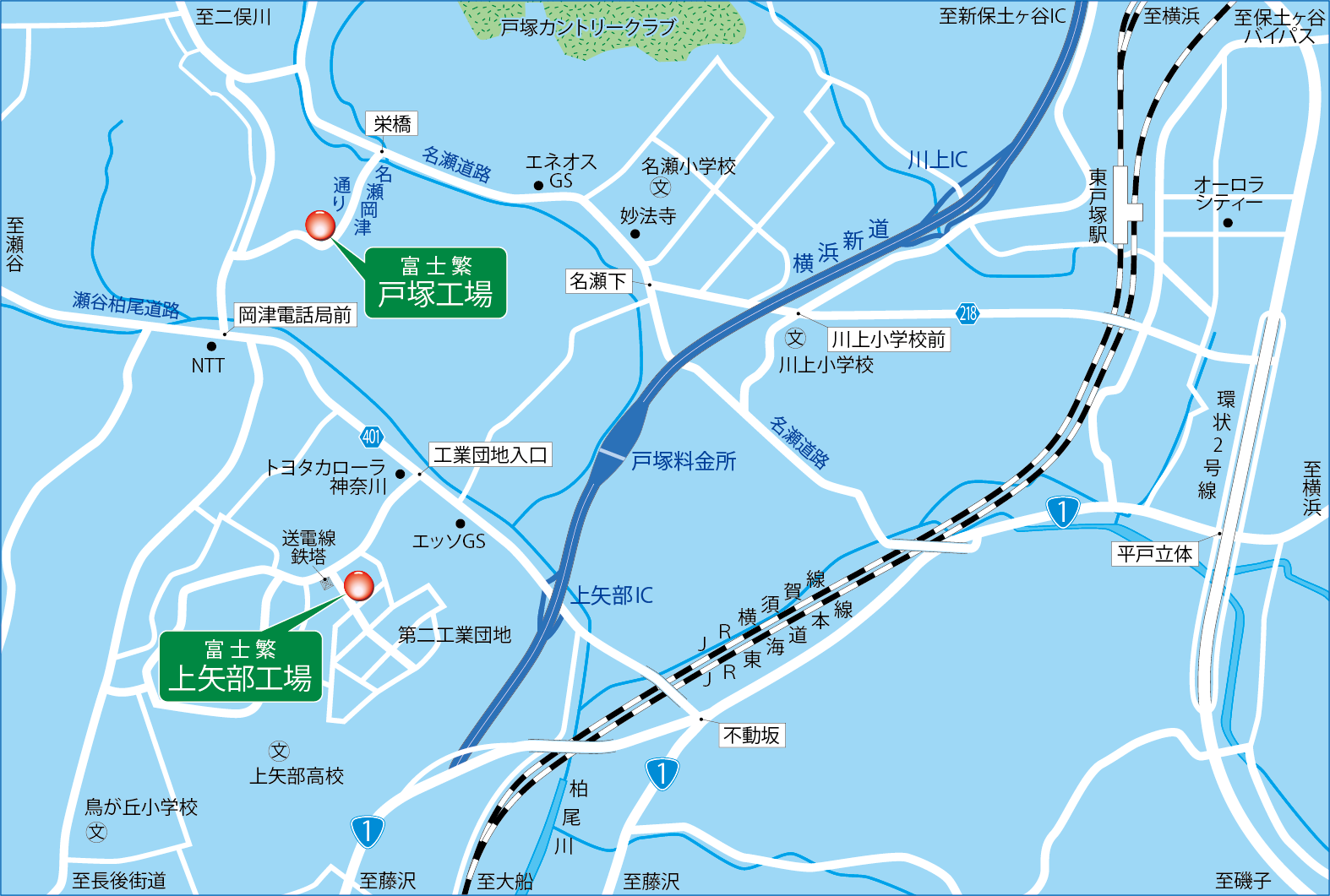 戸塚工場の地図